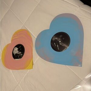 Taylor Swift- Lover Live From Paris Heart-Shaped Vinyl Records - Blue and Yellow